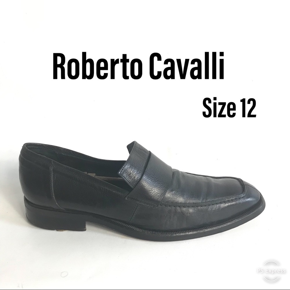 Roberto Cavalli black dress men shoes leather